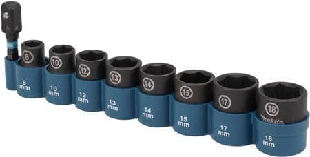 Makita E-16639 - stikfatningssæt 3/8" 8 dele - inklusive adapter 1/4" (E-16639)