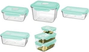 keeeper matförvaringsbehållare "tina", med klämma, Tritan, 1,35 liters behållare transparent / lock akvamarin, material: PP/Tritan, - 1 st (1113462400