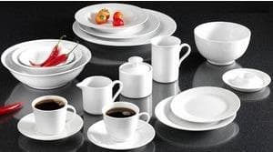 Snap by R & B "BIANCO" keittolautaset, posliinia, yksinkertainen muoto, konepesun kestävä, halkaisija: 220 mm, - 6 kpl (78077)