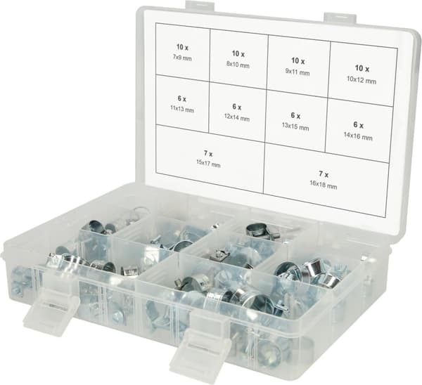 KS TOOLS Werkzeug-maschinen GmbH valikoima miniletkunkiristimiä, Ø 7-18mm, 78 kpl (970.0770)