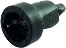 Beskyttelseskontaktkobling med plast/ISO indsats, gummi, sort (0512151777)
