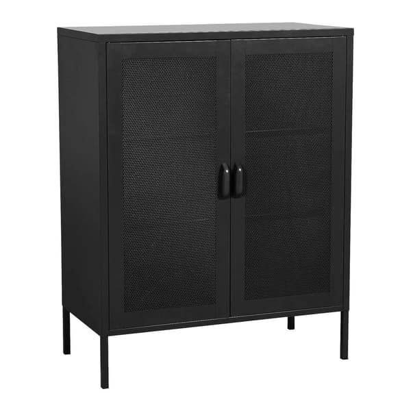 Sideboard Falköping 101,5x80x40 cm stål svart [en.casa]