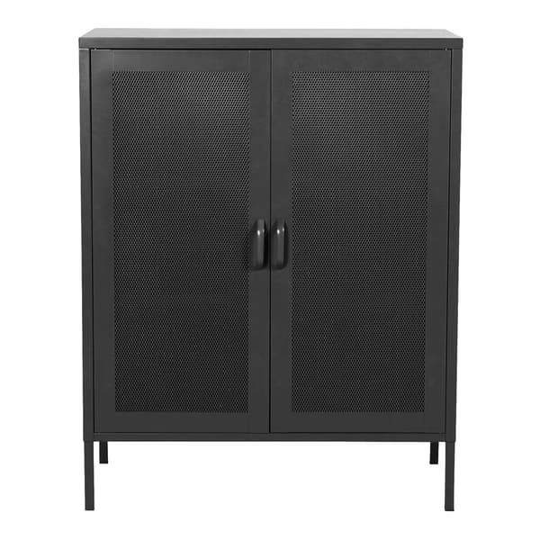 Sideboard Falköping 101,5x80x40 cm stål svart [en.casa]