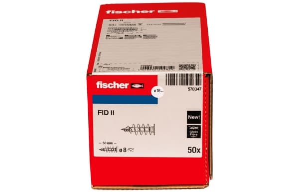 Fischer 570347, Väggplugg, Gipsskivor, Plast, Grå, Torx, TX40