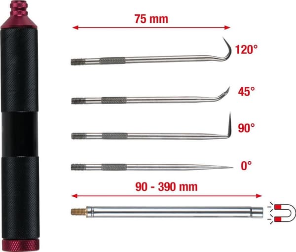 KS TOOLS magneetti- ja koukkutyökalu, 6 kpl. (550.1080)