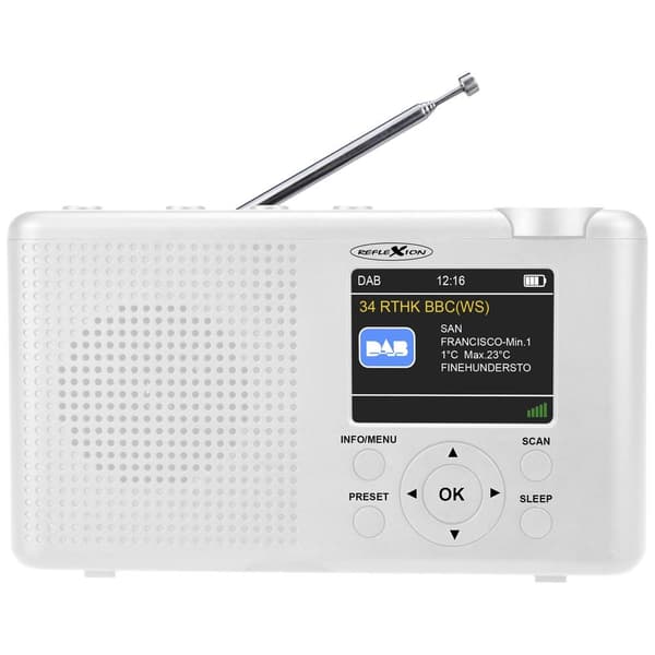 Bordsradio Reflexion TRA23DAB/WH DAB+, DAB, FM uppladdningsbart Vit