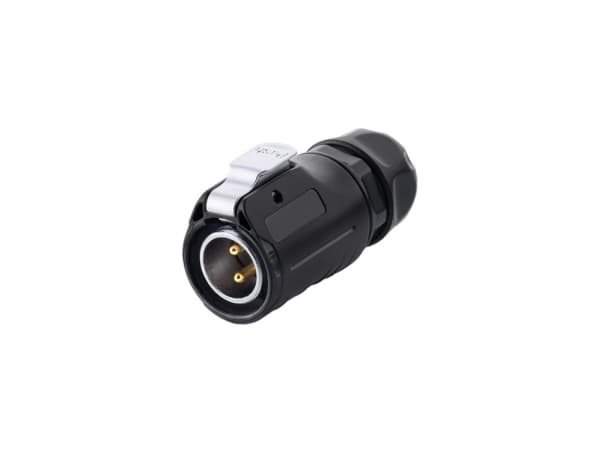 Alcasa IC01-20P201, S1 - Power (2-pin), Sort, Rett, Metall, Plast, Gull, Kobberlegering