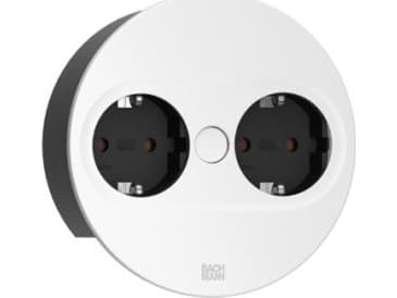 Bachmann TWIST 2 2x socket, round (946.200) white