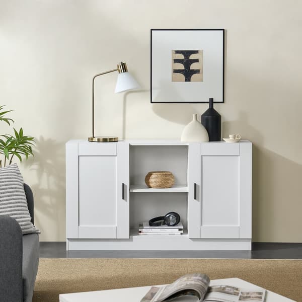 Sideboard Spøttrup 70x120x30,5 cm vit [en.casa]