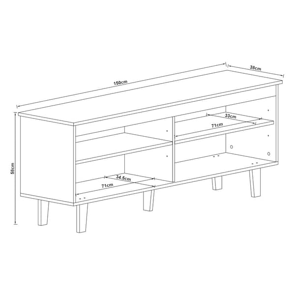 Tv-bänk Stenløse 58x150x38 cm vit [en.casa]