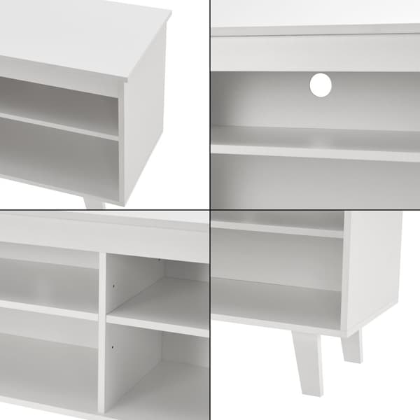Tv-bänk Stenløse 58x150x38 cm vit [en.casa]