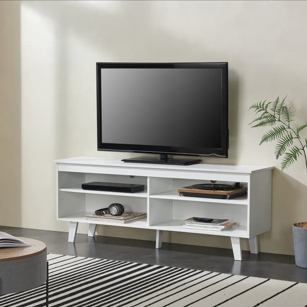 Tv-bänk Stenløse 58x150x38 cm vit [en.casa]