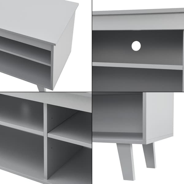 Tv-bänk Stenløse 58x150x38 cm ljusgrå [en.casa]
