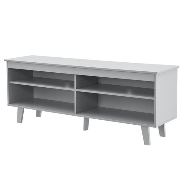 Tv-bänk Stenløse 58x150x38 cm ljusgrå [en.casa]