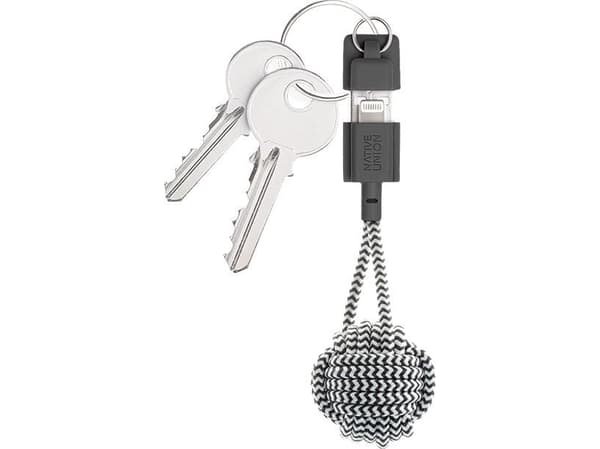Native Union Key, Svart, Vit, USB A, Lightning, 0,15 m, Hankoppling, Hankoppling