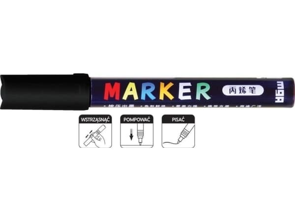 Acrylic marker 1-2mm black (6pcs) M&amp;G