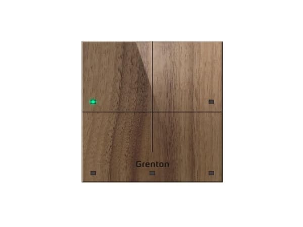 Grenton berøringspanel TOUCH PANEL 4B mørkt tre med Grenton-ikoner