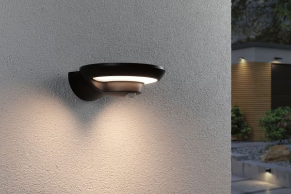 Paulmann Bordola, Väggbelysning för utomhusbruk, Antracit, Gjuten aluminium, IP44, Entré, III