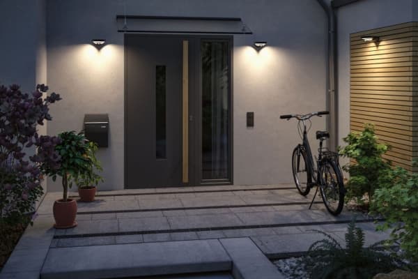 Paulmann Bordola, Väggbelysning för utomhusbruk, Antracit, Gjuten aluminium, IP44, Entré, III