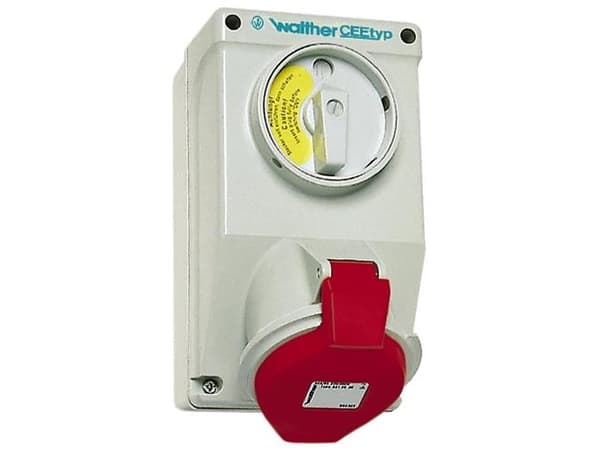 CEE Uttag 5P 16A 380V H6 w/afbr