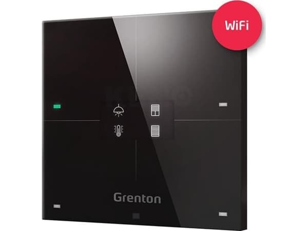 Grenton Grenton smartpanel/ 4 berøringsfelt/ OLED-skjerm/ Wi-Fi/ svart glass foran