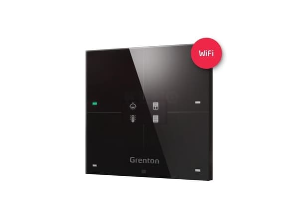 Grenton Grenton smartpanel/ 4 berøringsfelt/ OLED-skjerm/ Wi-Fi/ svart glass foran