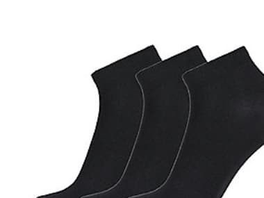 Proactive footies str. 40-43 - Bambus sneakers footie, høj kvalitet sorte,pakke med 3 par