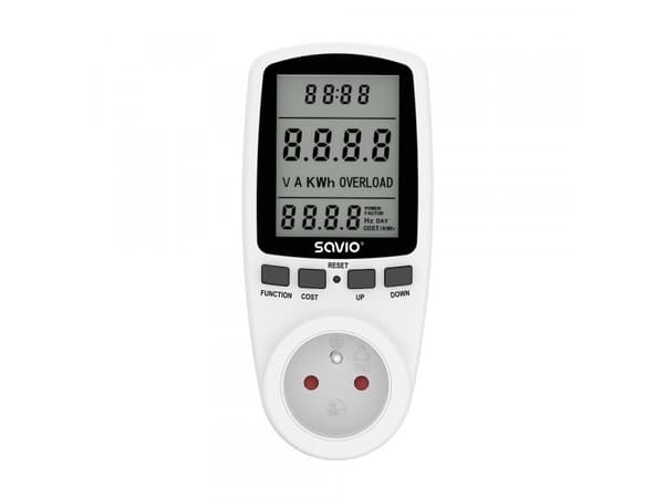 Savio Watomierz, kalkulator energii z wywietlaczem LCD, 16A, 3680W, AE-01