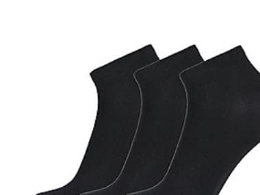 Proactive footies str. 44-47 - Bambus sneakers footie, høj kvalitet sorte,pakke med 3 par