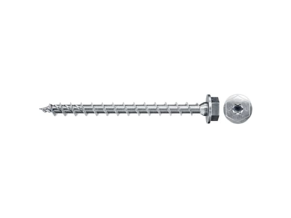 Fischer PowerFast II 566380 Kuusiokantainen puuruuvi 12 mm 100 mm Sisäinen monihampainen Teräs Sinkitty 25 kpl