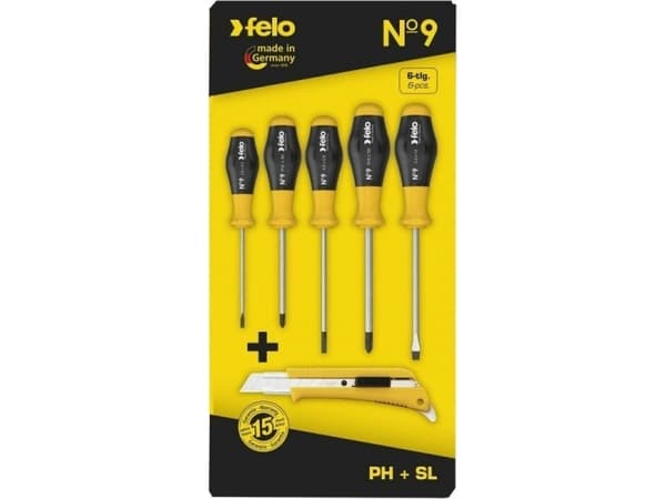 Felo Set of 5 screwdrivers + OLFA cutter (FL90095258)