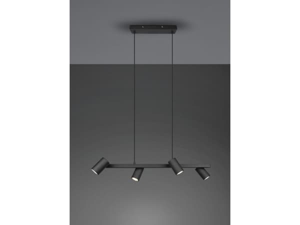 Trio Marley -riippuvalaisin 80 cm, 4-osainen, GU10, mattamusta