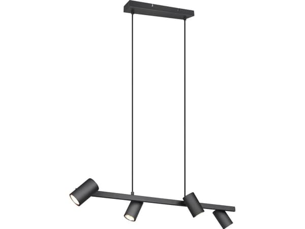 Trio Marley pendel 80 cm, 4-delt, GU10, matt sort