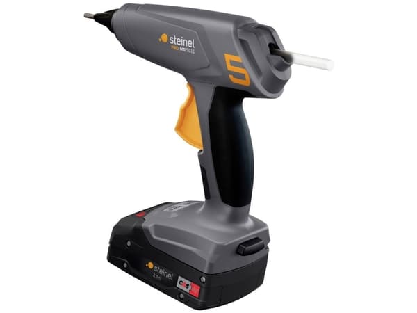 STEINEL MobileGlue 5011, Elektrisk limpistol, Grå, Oransje, LED, Fotoark kartong, Keramisk, Glass, Lær, Plast, Gummi, Tre, 20 g/min, 1,1 cm