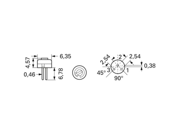 Bourns 3329H-1-253LF Cermet trimmer Lineær 0.5 W 25 kΩ 240 ° 260 ° 1 stk