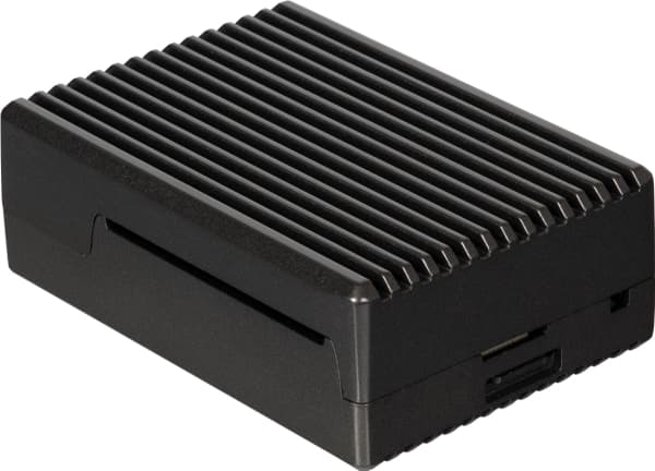 Raspberry Pi RB-ALUCASEP5-08, Ask, Raspberry Pi 5, Raspberry Pi, Svart, Gjuten aluminium, 91 mm