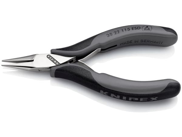 Knipex KP-3522115ESD, 1,1 cm, 2,25 cm, 7 mm, Kromvanadinstål, Plast, Svart, Grå
