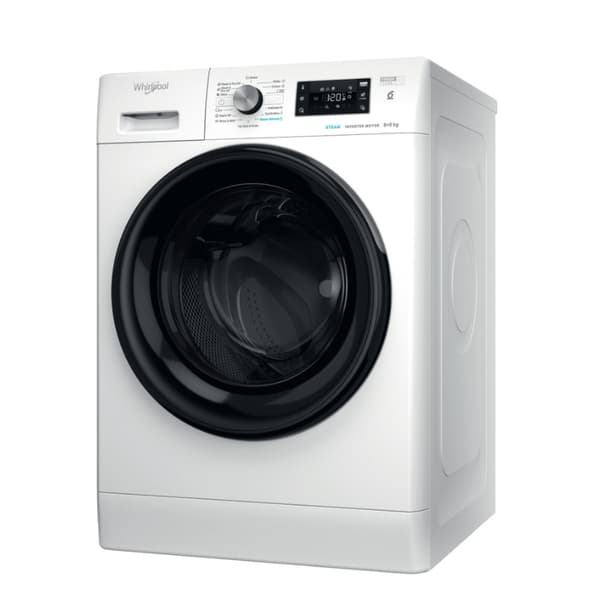 WHIRLPOOL Washing machine - Dryer FFWDB 864349 BV EE, 1400 rpm, Energy class D, 8kg - 6kg, Depth 54 cm, Inverter motor, Steam Refresh Hvid
