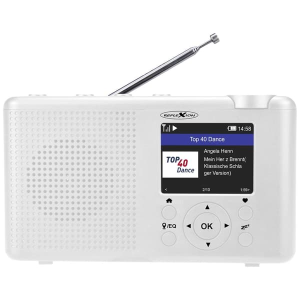 Internet-bordsradio Reflexion TRA23i/WH Internet, DAB+, DAB, FM uppladdningsbart Vit