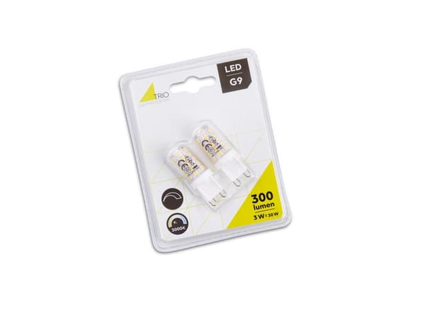 Trio G9 led-lampe, 3000 K, 300 lm, pakke med 2, dimbar