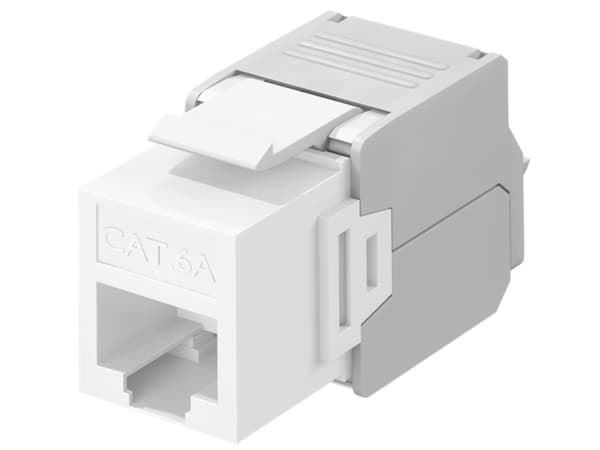 Wentronic Goobay CAT 6a KeyStone RJ45 Jack,ungeschirmt, 500MHz, Weiß (90867)