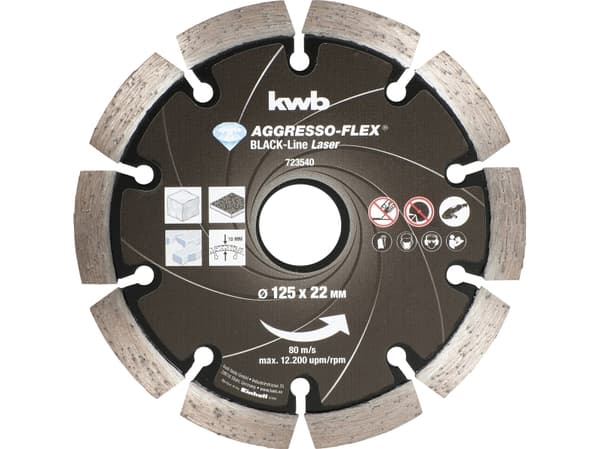 KWB AGGRESSO-FLEX svart - diamantskiva - 125x1,9 mm - granit, kakel, betong