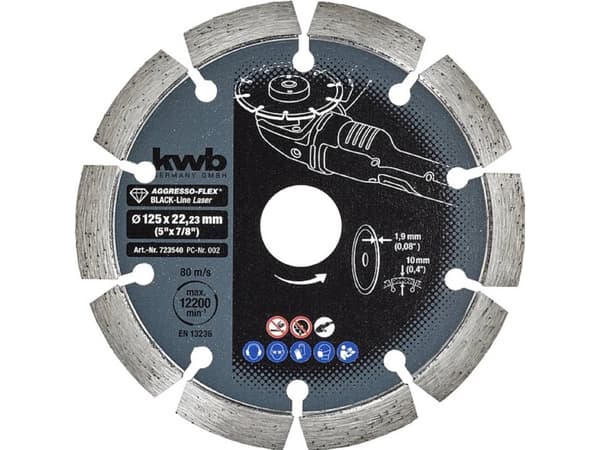 KWB AGGRESSO-FLEX svart - diamantskiva - 125x1,9 mm - granit, kakel, betong