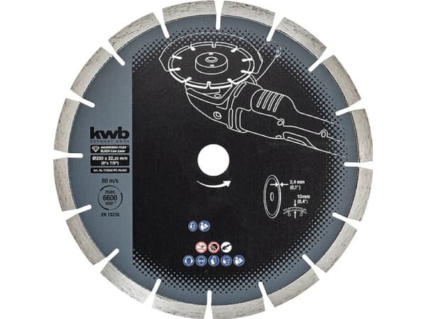 kwb AGGRESSO-FLEX, Kutteskive, Kunstig stein, Granitt, Hård Betong, Naturstein, Alle merker, 2,2 cm, 23 cm, 2,4 mm