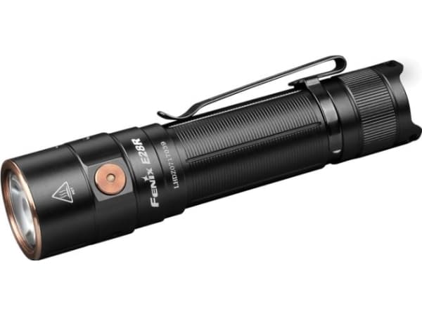 Fenix E28RV2BK, Universal-taskulamppu, musta, metalli, painikkeet, 2 m, IP68