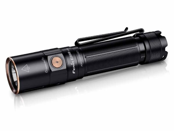 Fenix E28RV2BK, Universal-taskulamppu, musta, metalli, painikkeet, 2 m, IP68 musta