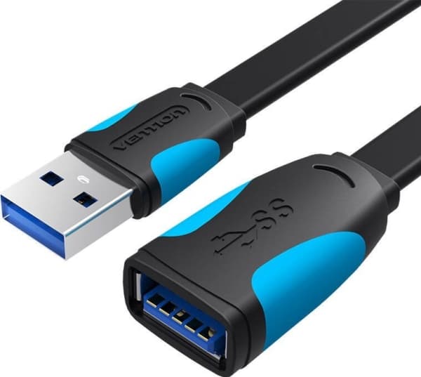 Kabel USB Vention USB-A - USB-A 1 m Czarny (VAS-A13-B100)