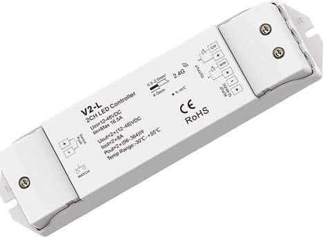 SKYDANCE V2-L kontroller-mottaker 12-36V DC, 2x8A