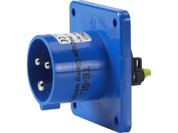 BALS CEE Indtag indbygningH6 230V 16A 3 polet blålige, flange 75x75 mm, Quick Connect®IP44, polyamid