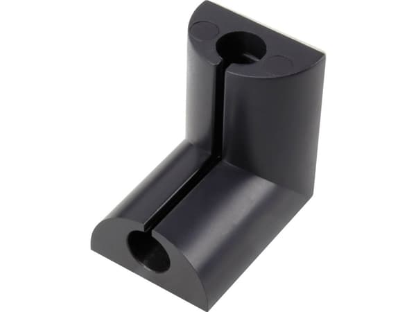 TRU COMPONENTS Kabelclips 1226937 Bundt-Ø-område 6.70 mm (max) Til vinkelmontering Sort 1 stk